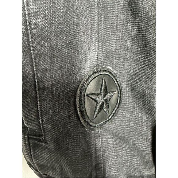 Ring of Fire Men's Black Zip Denim Jacket Size L - Picture 4 of 12